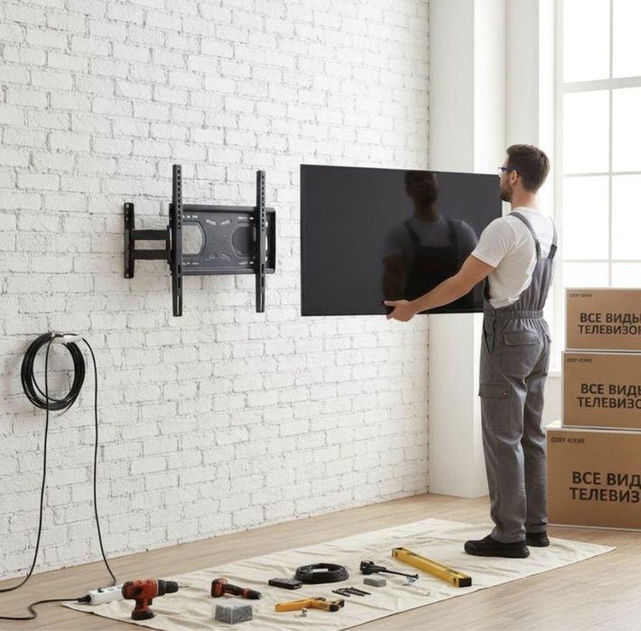 услуга установка даставка кранштейнов для телевизоров всех размеров