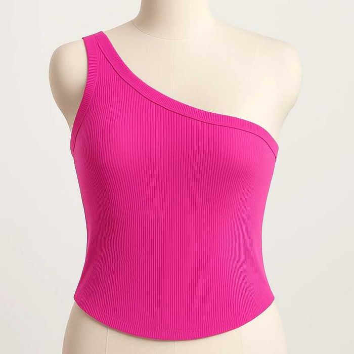 Top damă Zara fuchsia, un umăr, mărime 36/S