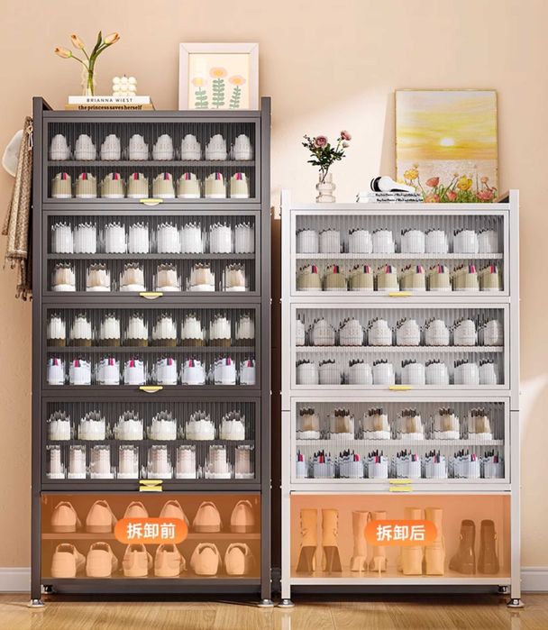 Пылезащищённый металлический шкаф для обуви у входной двери