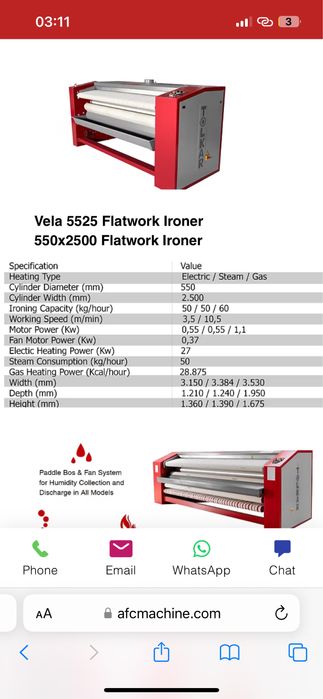 Гладильный каландр TOLKAR Турция Прачечное оборудование Стиральные маш
