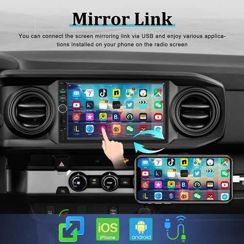 Нов 7" Двоен Дин CarPlay Android Auto Авто Радио + Камера за кола