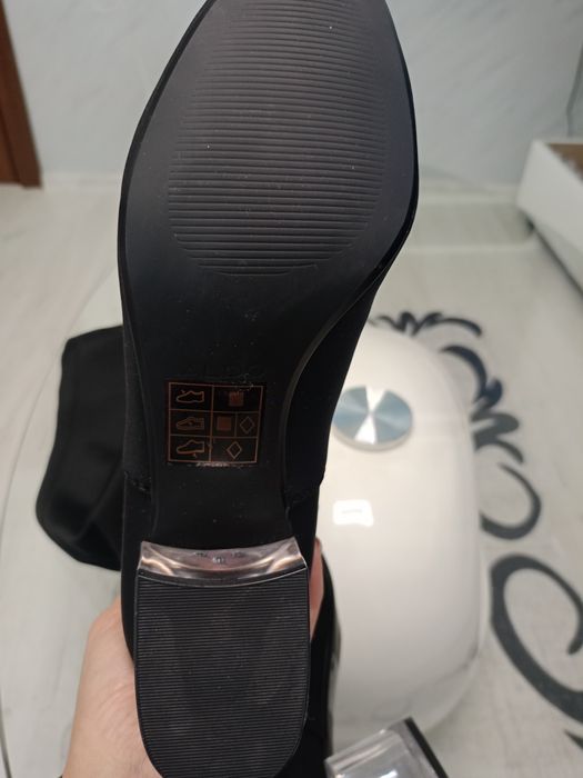 Дамски ботуши със прозрачен ток