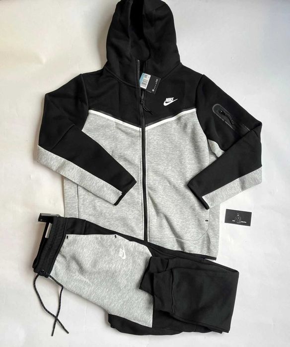 #EDITIE LIMITATĂ# Nike Tech Fleece Gri Negru - Verificare Colet