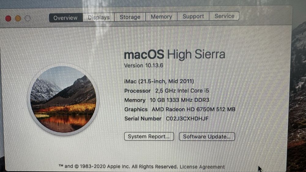 Imac 21,5 inch, mid 2011
