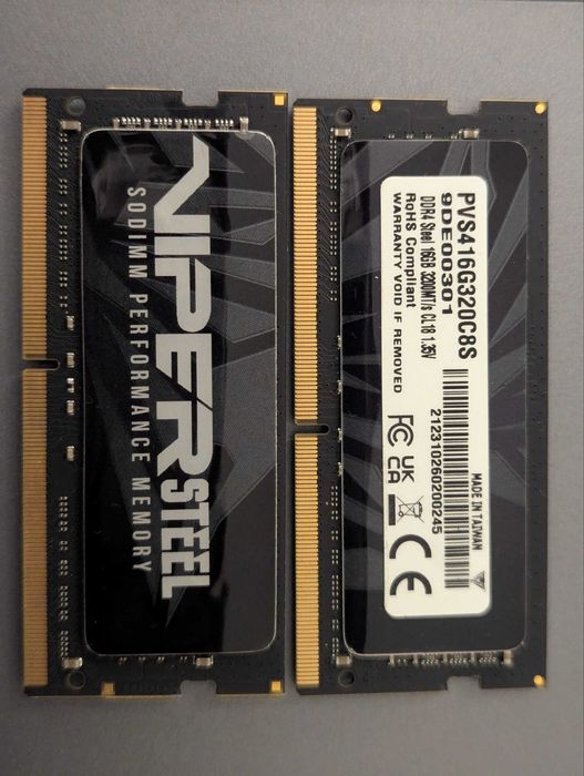 Оперативная память Patriot Viper Steel DDR4 16GB 3200MHz CL18 SODIMM