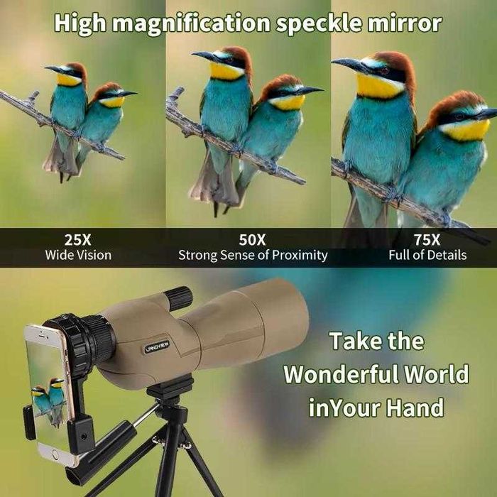 Бежов 25-75×60 зрителен телескоп Zoom TelescopeМощен водоустойчивBAK4