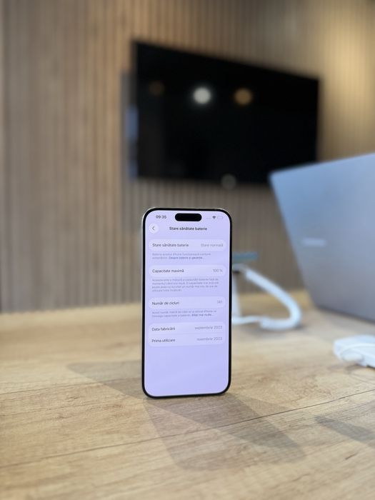*ATS GSM**Iphone 15 Pro 128Gb/Baterie100%/Grad A/Fact+Gar 12 luni