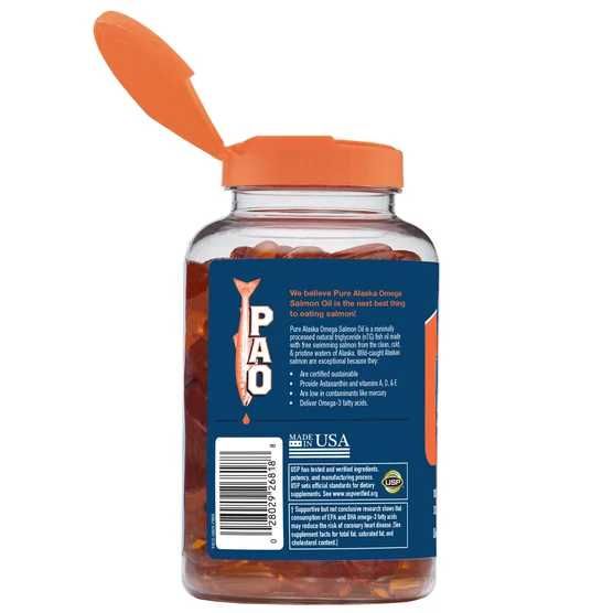 Омега-3 1000мг 210капс Рыбий жир из дикого лосося Аляски Америка