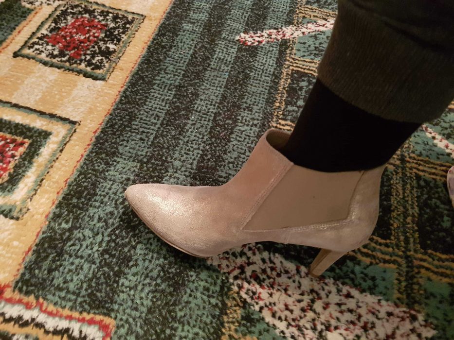 Botine piele primavara-vară-deoseb auriu nisipos, 37