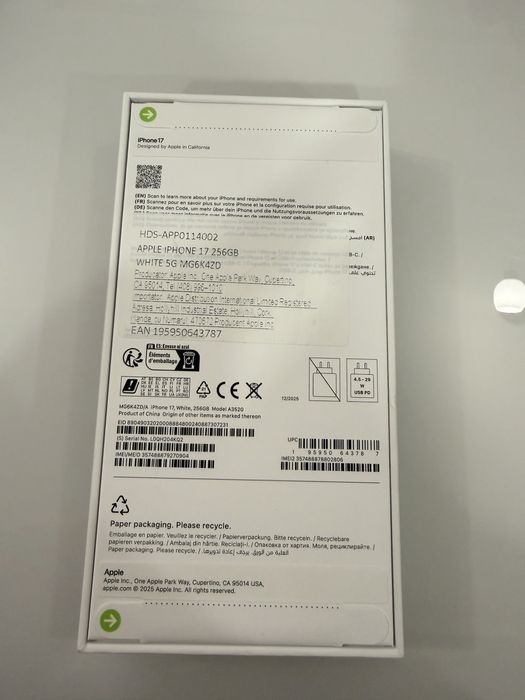 Vând Iphone 17 White 256 GB