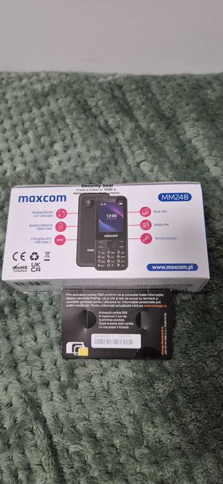 Telefon Mobil cu butoane Maxcom MM248 4G Dual Sim Black, nou sigilat