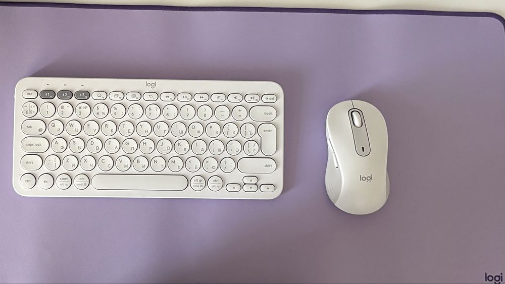 Мышка клавиатура и коврик logitech