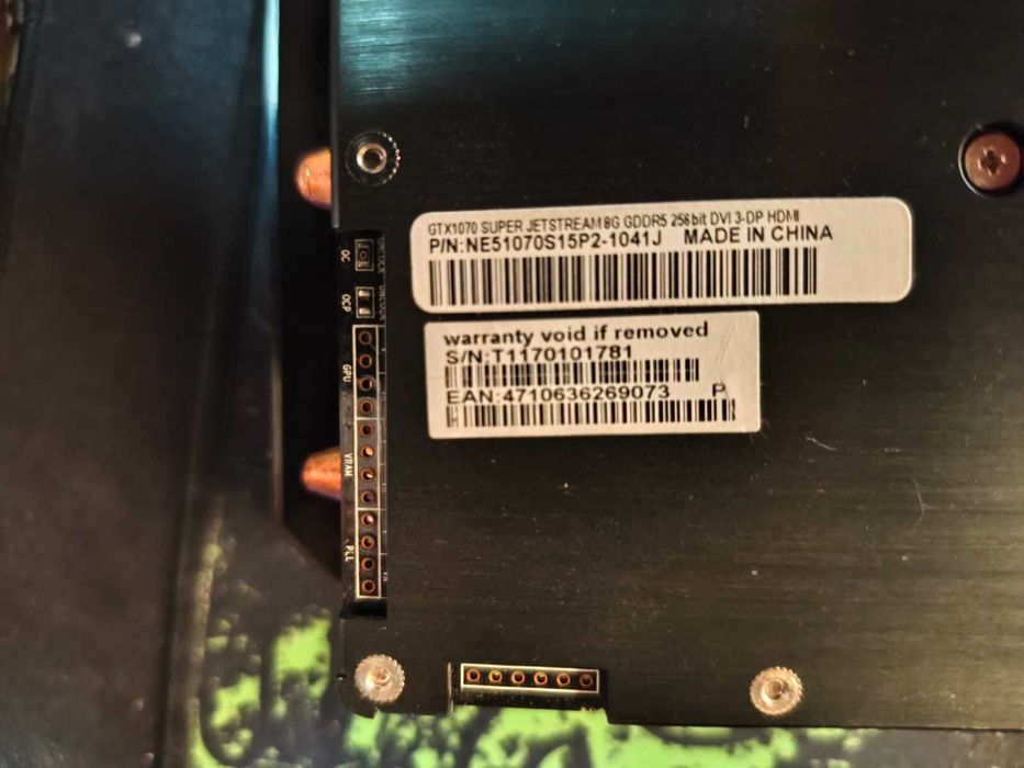 Видеокарта NVIDIA GTX 1070 super JetStream