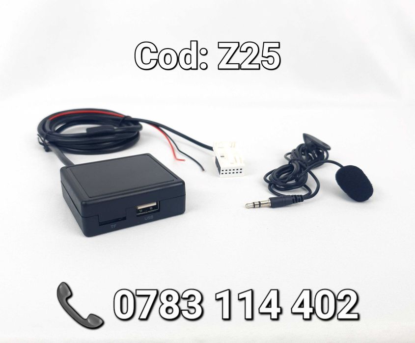Adaptor Auto-USB+Stick-SD-AUX-Bluetooth+Mic-Volkswagen-Skoda-Audi-Z25