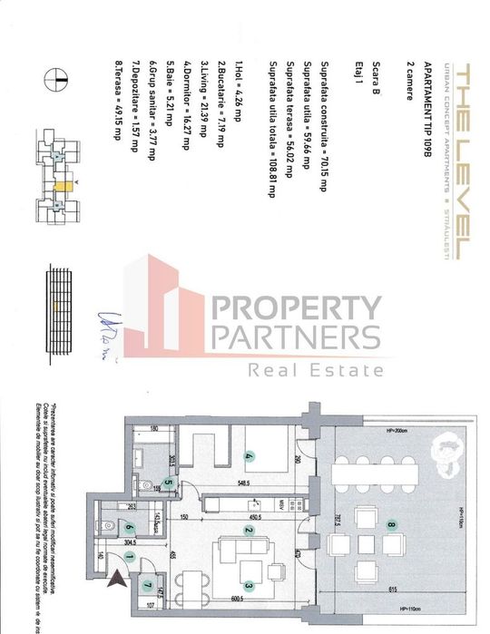 2 camere cu terasa 48 mp, Level Apartments 3