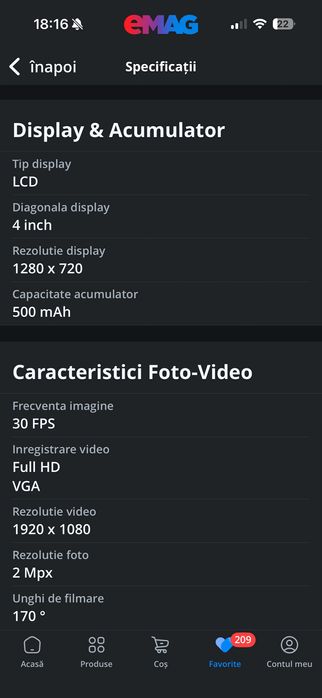 Camera auto full HD tip oglindă