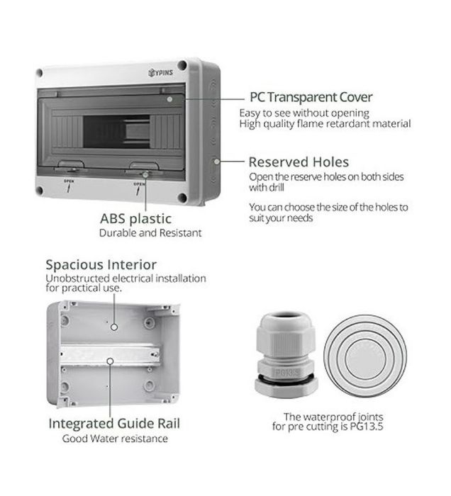 Panou electric 12 module, Eypins