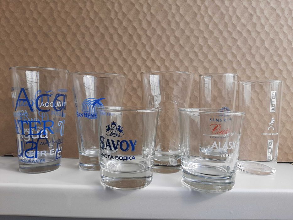 Чаши за уиски, водка, узо, вода 15 броя