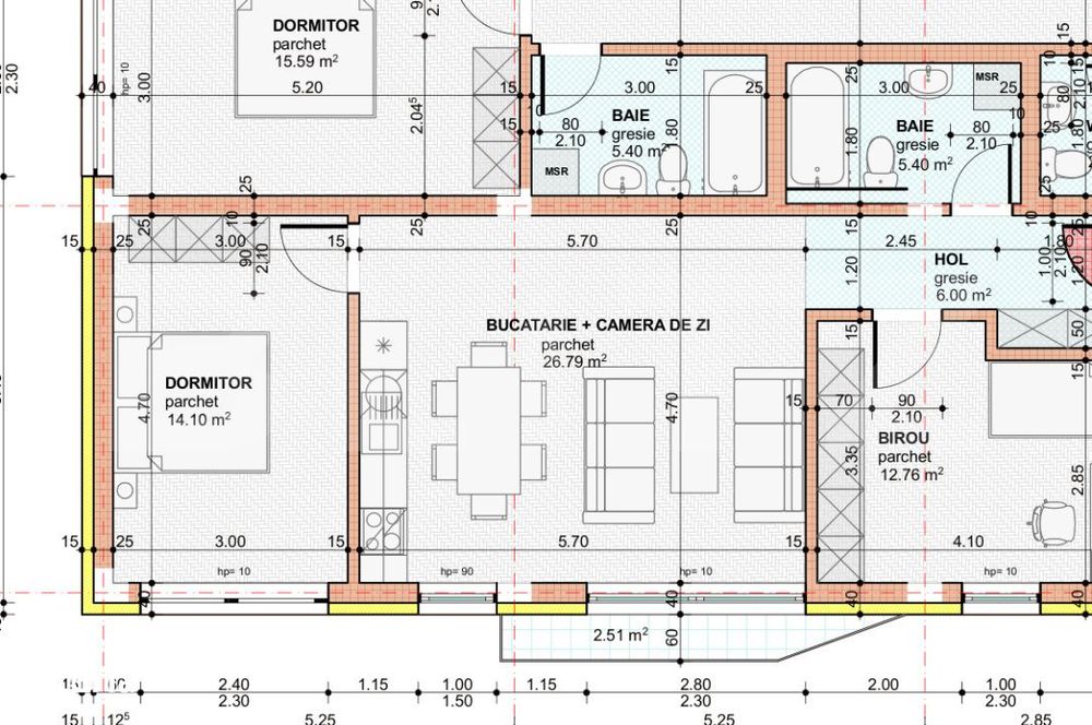 Apartament 3 camere, 65mp, bloc nou, zona Giulia