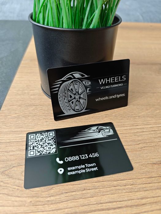 Метални визитки с лазерно гравиране — персонализирани