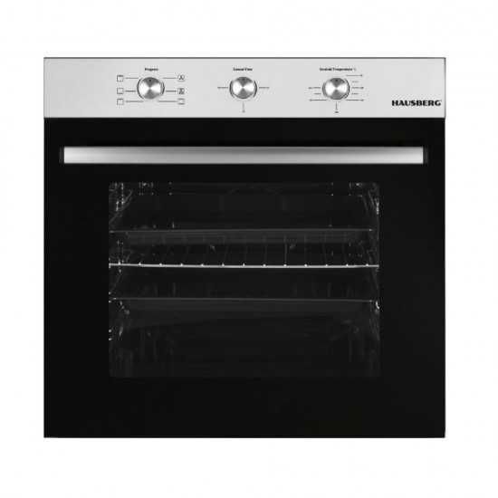 Фурна Hausberg HB-8053, за вграждане, 71L, Черен, Неръждаема стомана