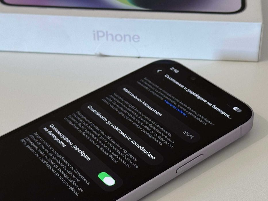 Бартер! НОВ! 100% Батерия! iPhone 14 Plus Purple (Лилав)