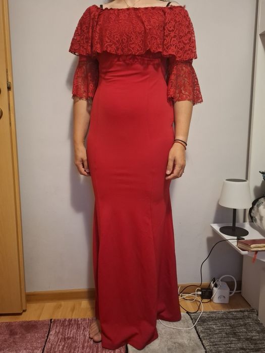 Rochie roșie lungă