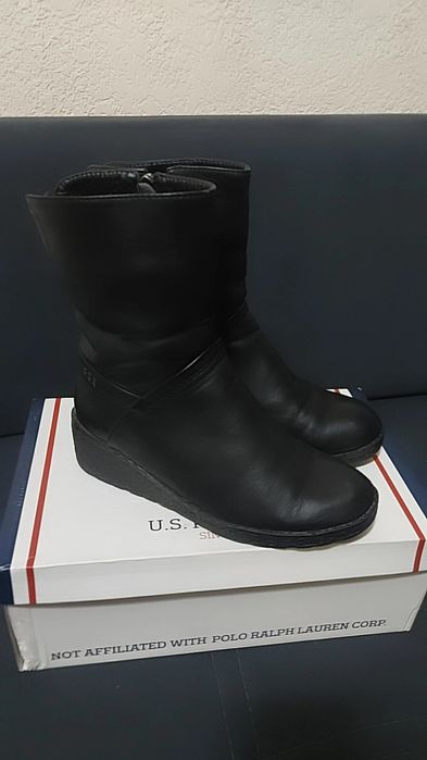 Сапоги Кожанные 38 размер Зимнии