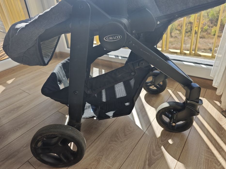 Количка 3в1 Graco Evo Suits Me, Сива с 3 коша и дъждобран