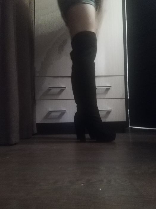 Ботфорды, замшевые