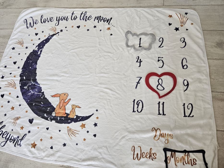 Меко одеално с месеци за бебе