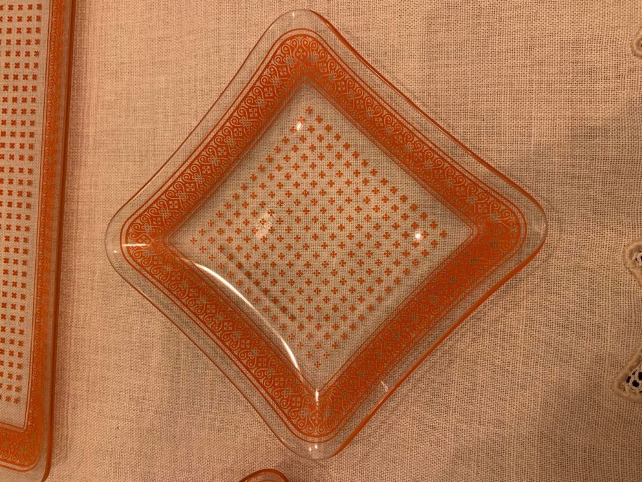 Стъклен сервиз - оранжев