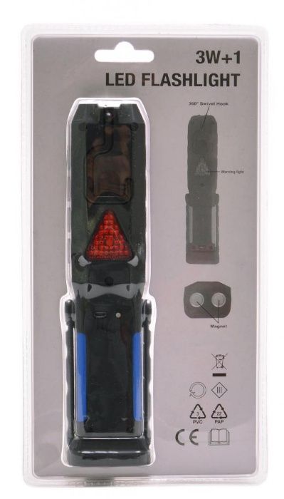 Презареждаща се работна лампа с мощна ЛЕД светлина, кука и магнити