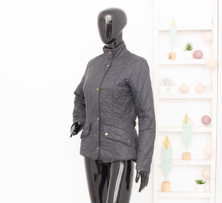 BARBOUR Flyweight Cavalry Quilt оригинално дамско яке синьо-сиво S