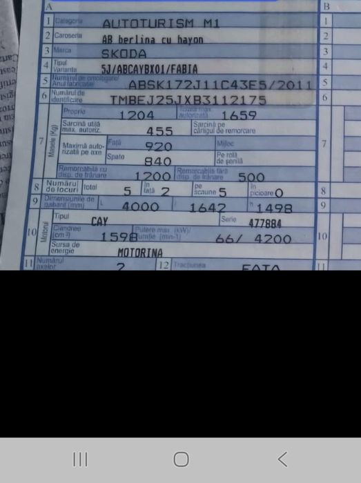 Vand skoda fabia din 2011 monte carlo motor 1.6 TDI de 90 cai- euro 5