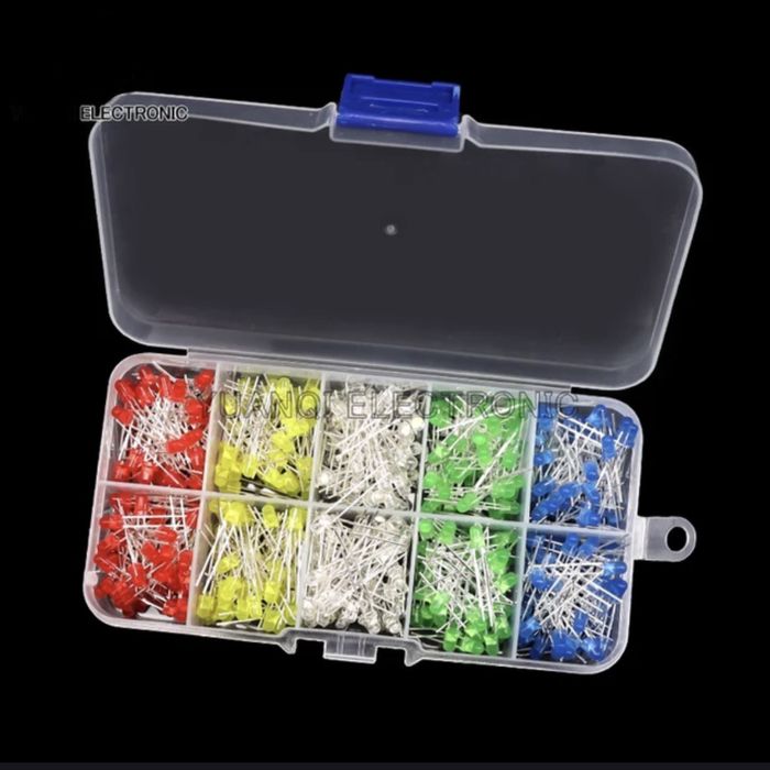 Набор светодиодов 3 мм по 100 штук 5 цветов