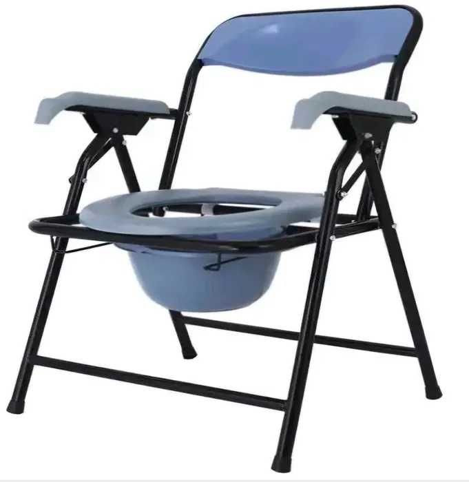 стулчик унитаз складной с синим сиденьем