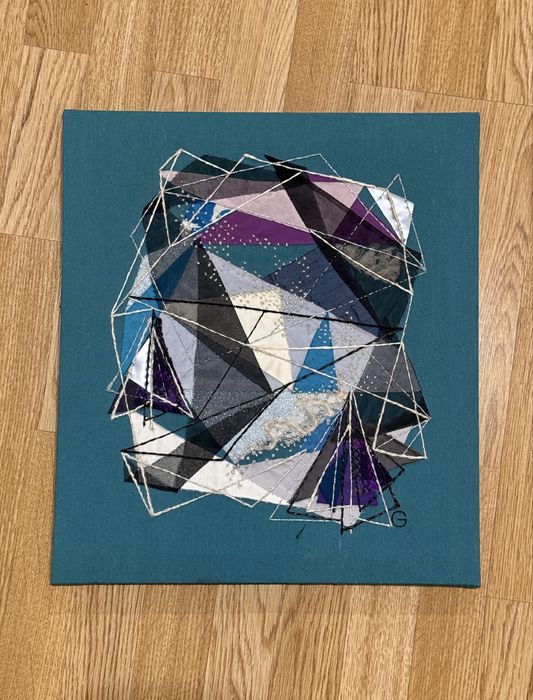 Colaj textil mixt WINTERNACHT anii 50' Germania