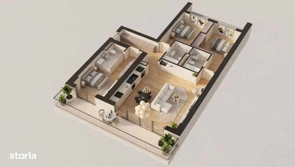 4A: Apartament luminos 4 camere, 3 băi, terasă de 19,4 mp în Pipera — fotografia 1
