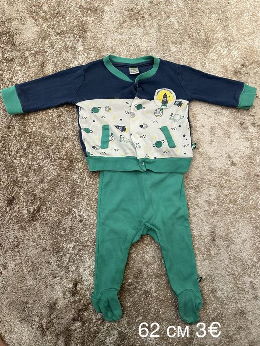 Лот дрехи 0-3 м и 3-6 м ромпъри, бодита, комплекти, космонавт