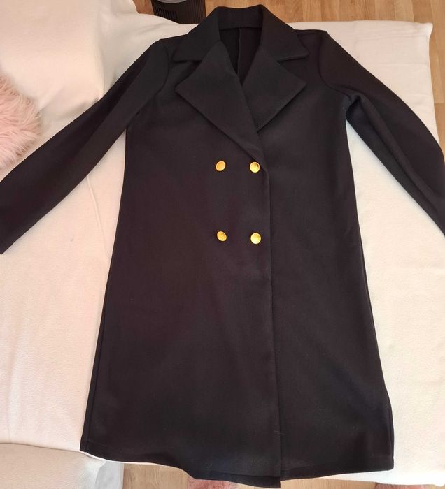 Дамско черно палто