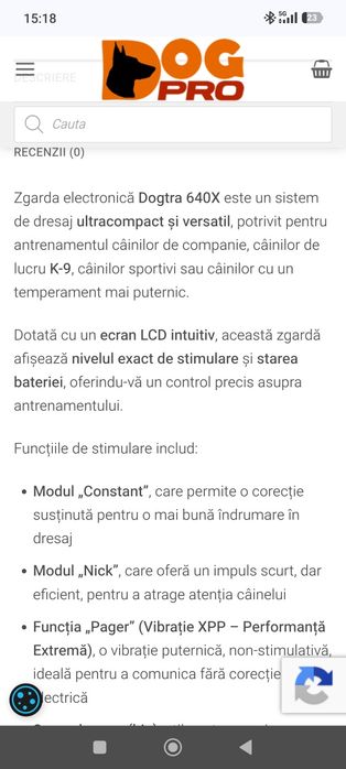 Zgarda profesionala dresaj caini