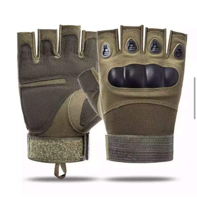 Тактически ръкавици без пръсти с предпазни протектори стрелба airsoft