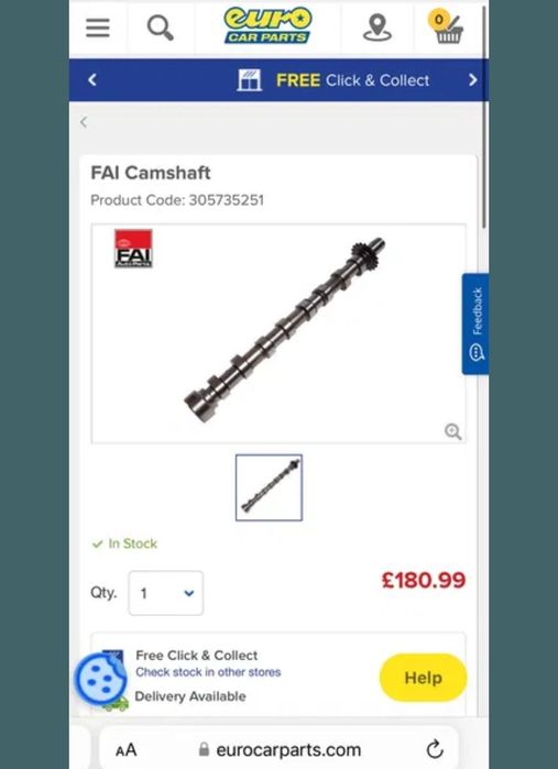 Разпределителен вал 2.0 HDI PSA Peugeot Citroen Ford Fiat Нов FAI