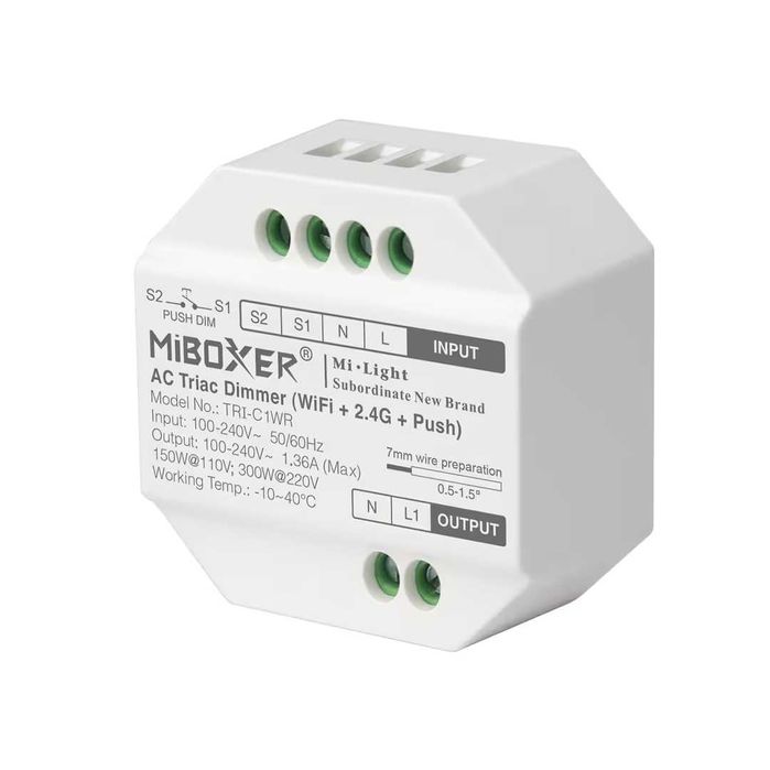 Miboxer dimmer AC Triac inteligent WiFi control vocal – TRI-C1WR