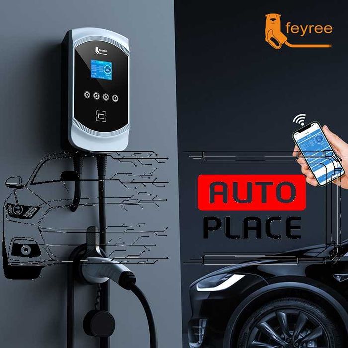 Разпродажба! Монофазно Стенно Зарядно Feyree GEM EV-PRO Type 2 / 7kW
