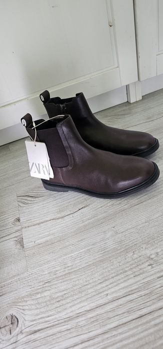 Zara кожа 34рр новая обувь ботинки