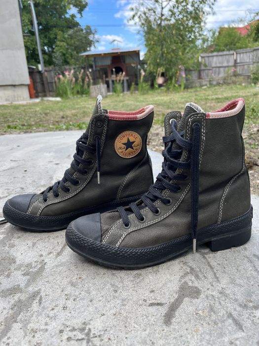 Leather Converse Combat Boots