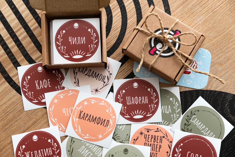 Стикери / етиекти за подправки различни дизайни