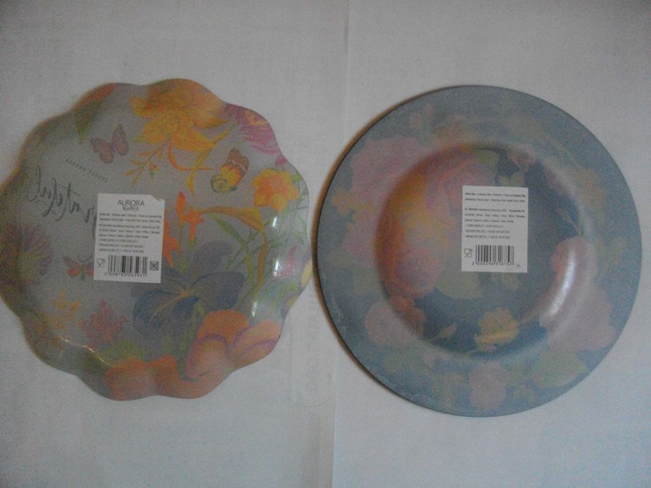 Стъклени Цветни Чинии-2 бр-Нови-ф195/200мм-Lovery Garden